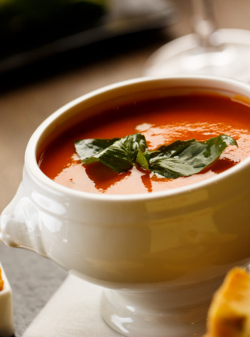 freshly made soup of the day with bread selection