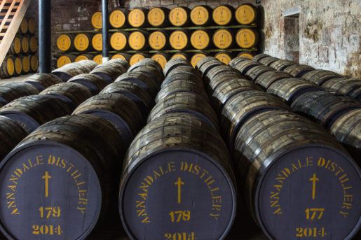 Casks maturing in Annandale's Bonded Warehouse near Holiday Inn Dumfries